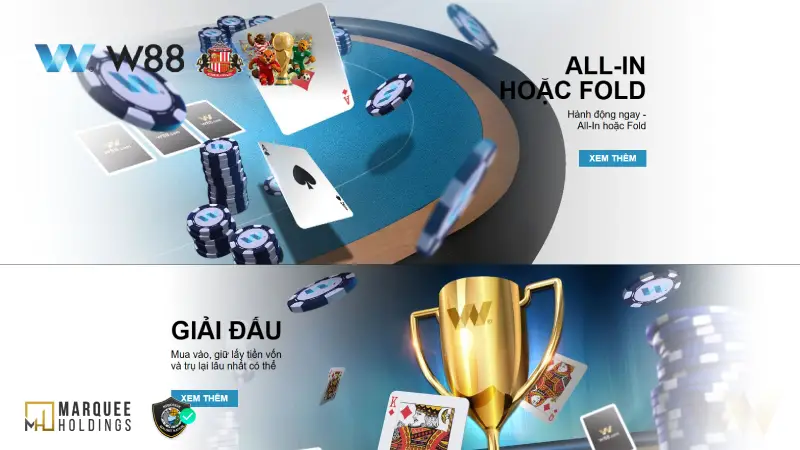 W88 - Nhà Cái W88 Cá Cược Thể Thao & Casino Top 1 Châu Á Giao diện sảnh Game Bài P2P có ở nhà cái W88