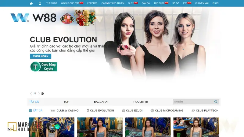 W88 - Nhà Cái W88 Cá Cược Thể Thao & Casino Top 1 Châu Á Giao diện sảnh Live Casino tại nhà cái W88